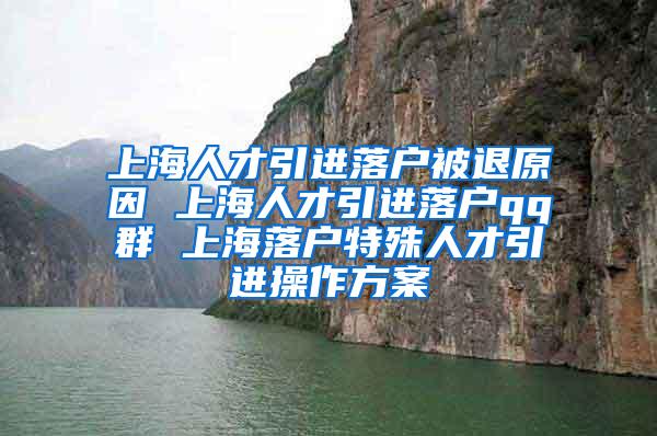 上海人才引进落户被退原因 上海人才引进落户qq群 上海落户特殊人才引进操作方案