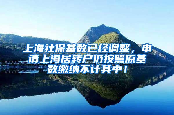 上海社保基数已经调整，申请上海居转户仍按照原基数缴纳不计其中！