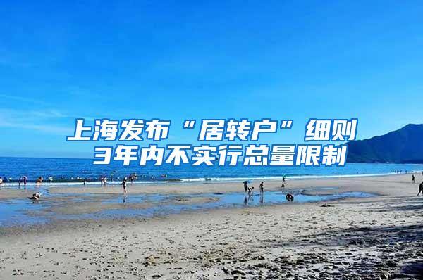 上海发布“居转户”细则 3年内不实行总量限制