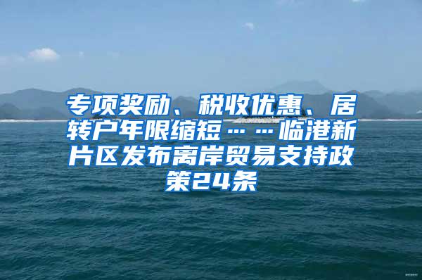 专项奖励、税收优惠、居转户年限缩短……临港新片区发布离岸贸易支持政策24条