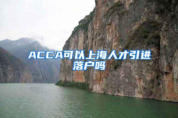 ACCA可以上海人才引进落户吗