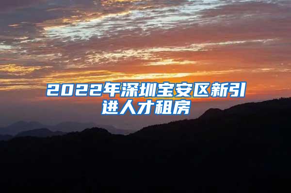 2022年深圳宝安区新引进人才租房