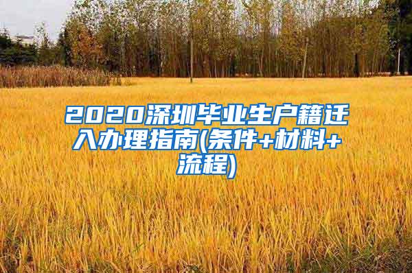 2020深圳毕业生户籍迁入办理指南(条件+材料+流程)