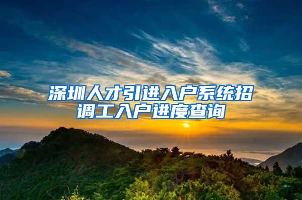 深圳人才引进入户系统招调工入户进度查询