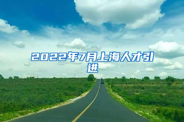 2022年7月上海人才引进