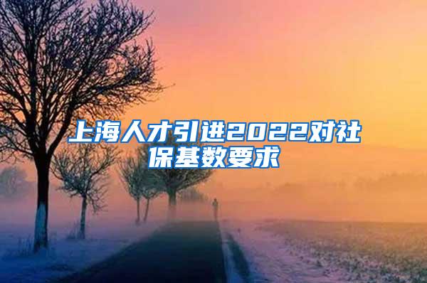 上海人才引进2022对社保基数要求