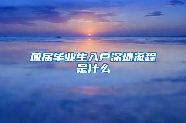 应届毕业生入户深圳流程是什么