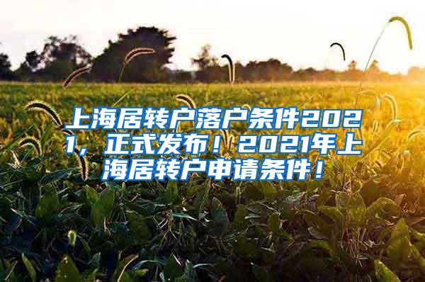 上海居转户落户条件2021，正式发布！2021年上海居转户申请条件！