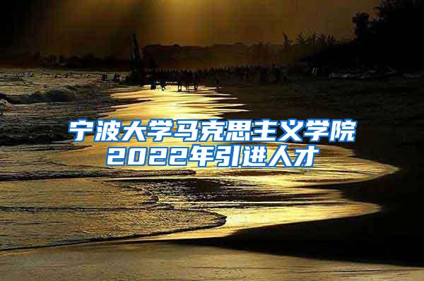 宁波大学马克思主义学院2022年引进人才