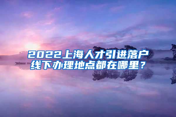 2022上海人才引进落户线下办理地点都在哪里？