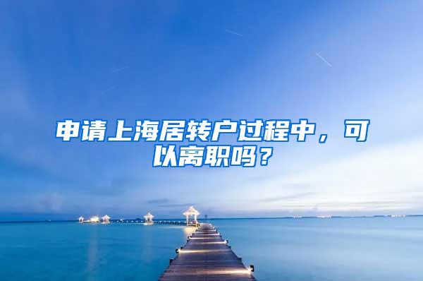 申请上海居转户过程中，可以离职吗？