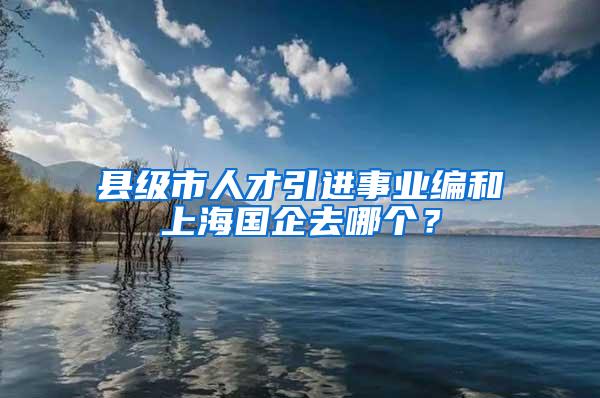 县级市人才引进事业编和上海国企去哪个？