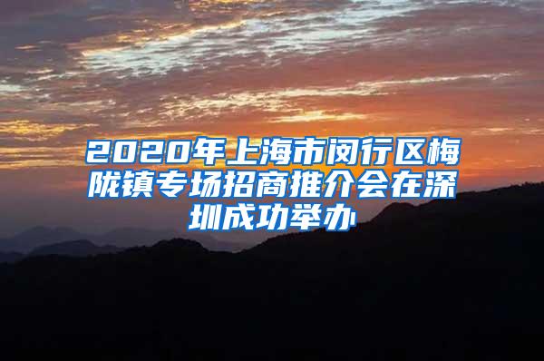 2020年上海市闵行区梅陇镇专场招商推介会在深圳成功举办