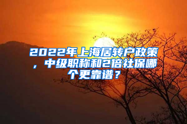 2022年上海居转户政策，中级职称和2倍社保哪个更靠谱？