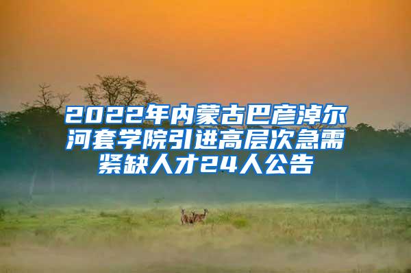 2022年内蒙古巴彦淖尔河套学院引进高层次急需紧缺人才24人公告