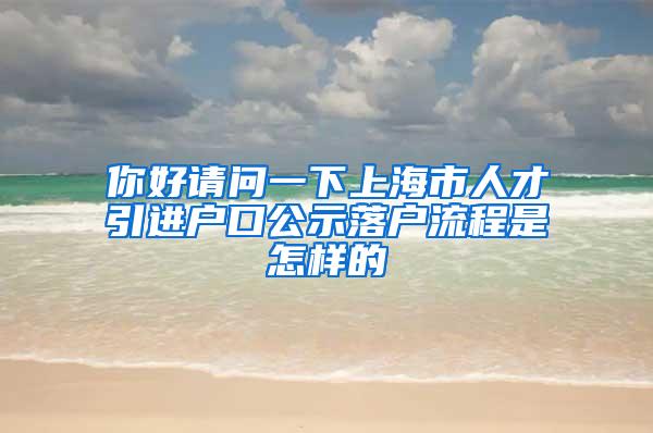 你好请问一下上海市人才引进户口公示落户流程是怎样的