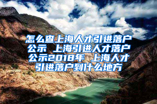 怎么查上海人才引进落户公示 上海引进人才落户公示2018年 上海人才引进落户到什么地方