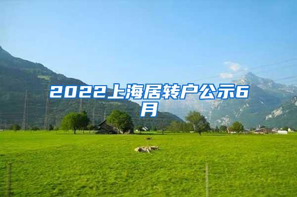 2022上海居转户公示6月