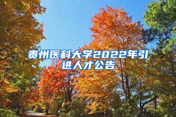 贵州医科大学2022年引进人才公告