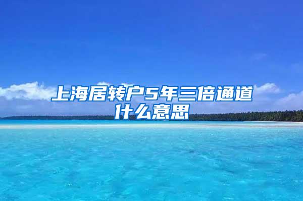 上海居转户5年三倍通道什么意思