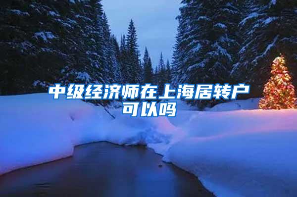 中级经济师在上海居转户可以吗