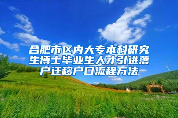 合肥市区内大专本科研究生博士毕业生人才引进落户迁移户口流程方法