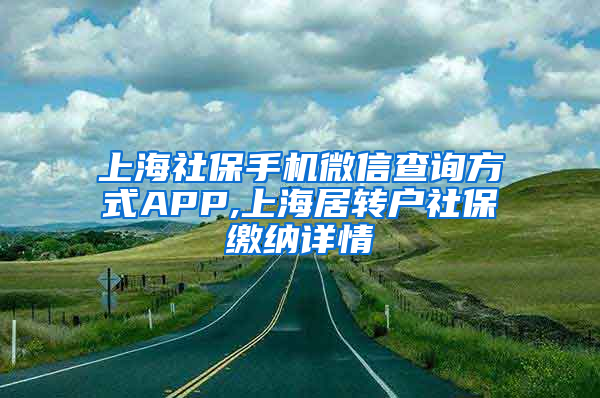 上海社保手机微信查询方式APP,上海居转户社保缴纳详情