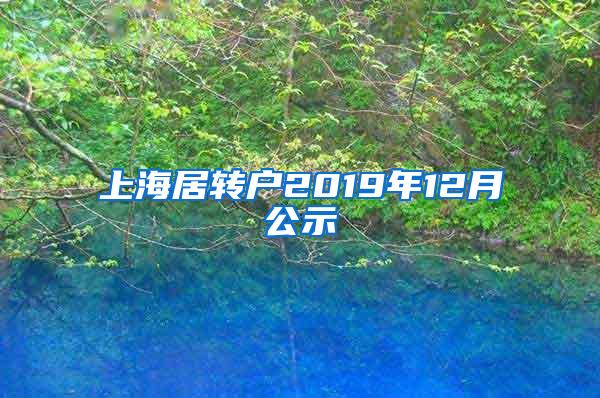 上海居转户2019年12月公示