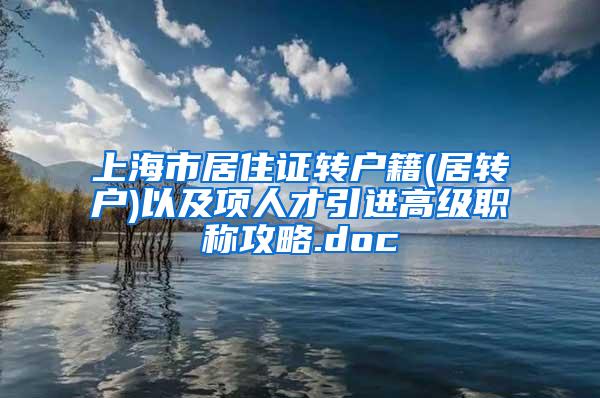 上海市居住证转户籍(居转户)以及项人才引进高级职称攻略.doc