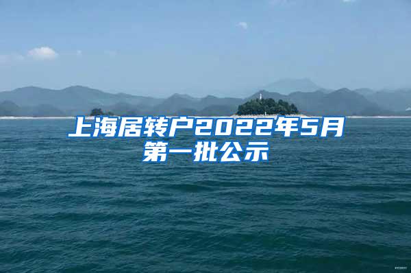 上海居转户2022年5月第一批公示