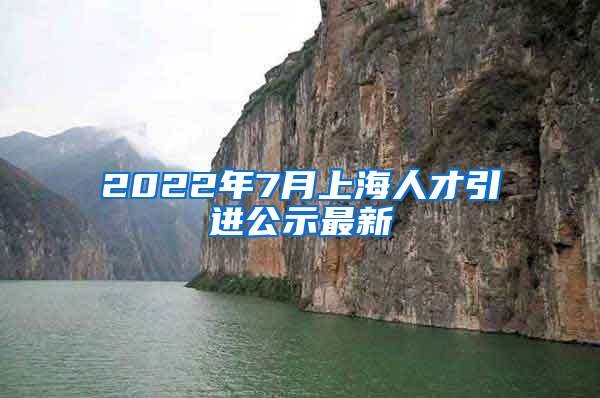2022年7月上海人才引进公示最新