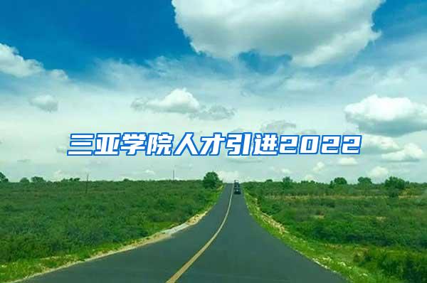 三亚学院人才引进2022