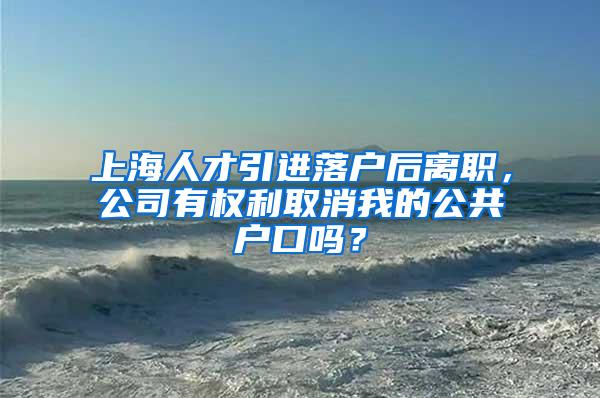 上海人才引进落户后离职，公司有权利取消我的公共户口吗？