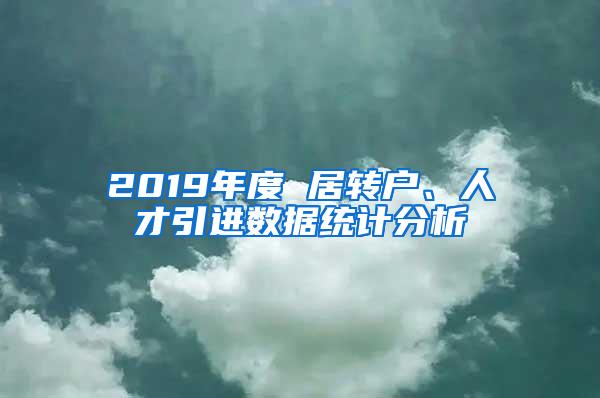 2019年度 居转户、人才引进数据统计分析