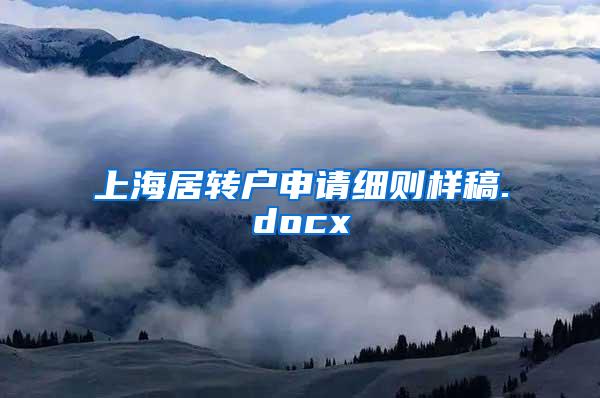 上海居转户申请细则样稿.docx