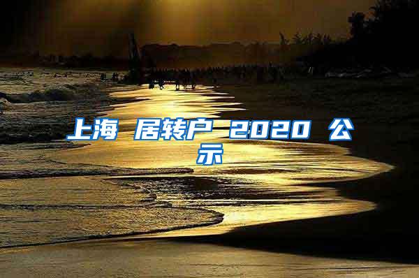 上海 居转户 2020 公示