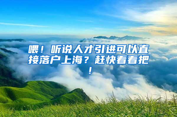 喂！听说人才引进可以直接落户上海？赶快看看把！