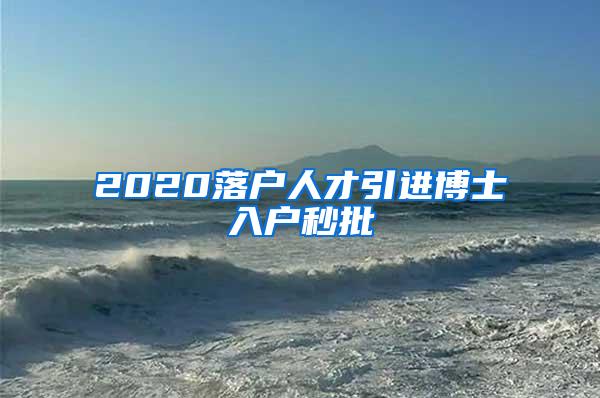 2020落户人才引进博士入户秒批