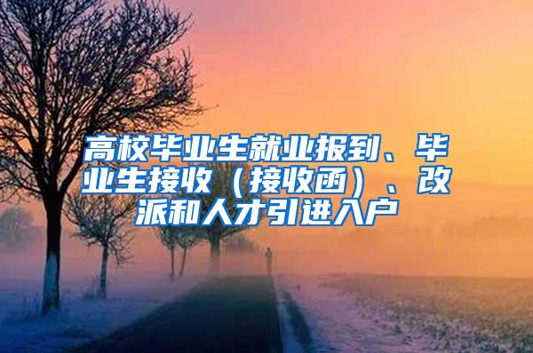 高校毕业生就业报到、毕业生接收（接收函）、改派和人才引进入户