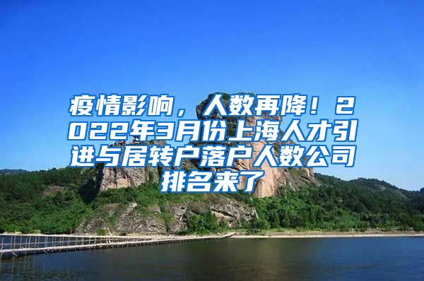 疫情影响，人数再降！2022年3月份上海人才引进与居转户落户人数公司排名来了