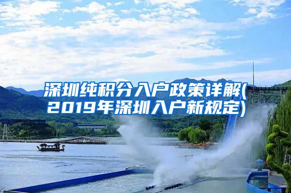 深圳纯积分入户政策详解(2019年深圳入户新规定)