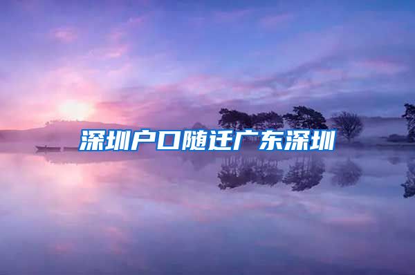 深圳户口随迁广东深圳