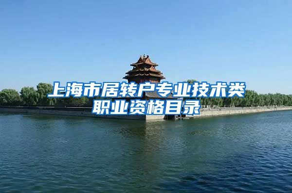 上海市居转户专业技术类职业资格目录