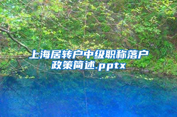 上海居转户中级职称落户政策简述.pptx