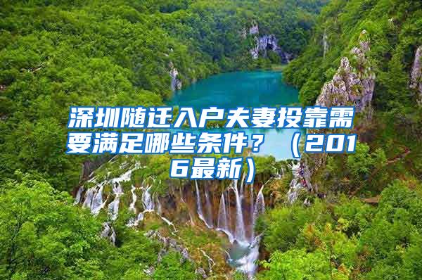 深圳随迁入户夫妻投靠需要满足哪些条件？（2016最新）