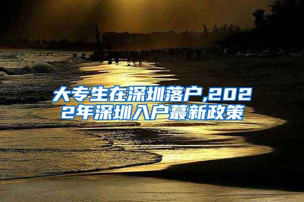 大专生在深圳落户,2022年深圳入户蕞新政策