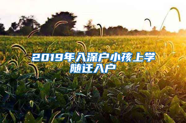 2019年入深户小孩上学随迁入户