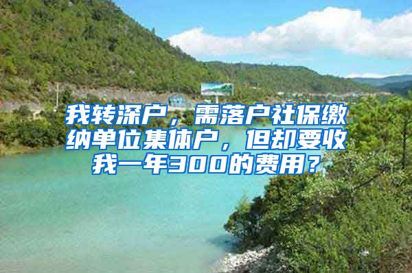 我转深户，需落户社保缴纳单位集体户，但却要收我一年300的费用？