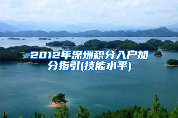 2012年深圳积分入户加分指引(技能水平)