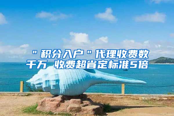 ＂积分入户＂代理收费数千万 收费超省定标准5倍